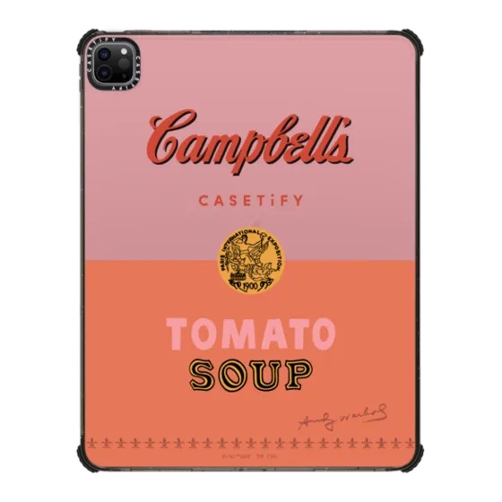 Andy Warhol, Campbell’s Soup Can (Orange), 1965 as reproduced on an iPad Case